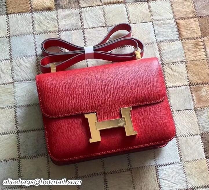 Perfect Hermes Constance 18/23 Bag in original Epsom Leather 600933 Red