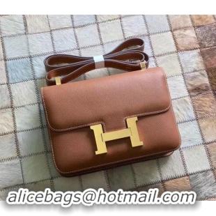 Good Looking Hermes Constance 23 Bag in original Epsom Leather 600933 camel