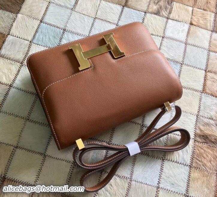 Good Looking Hermes Constance 23 Bag in original Epsom Leather 600933 camel