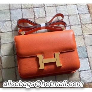 Elegant Hermes Constance 23 Bag in original Epsom Leather 600933 orange