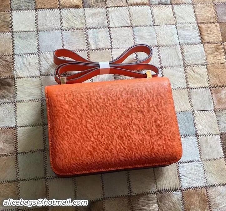 Elegant Hermes Constance 23 Bag in original Epsom Leather 600933 orange