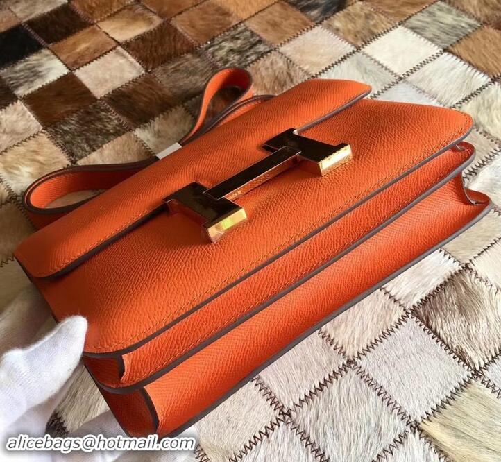 Elegant Hermes Constance 23 Bag in original Epsom Leather 600933 orange