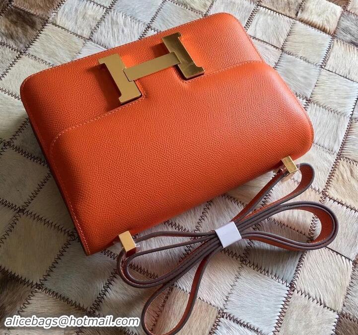 Elegant Hermes Constance 23 Bag in original Epsom Leather 600933 orange