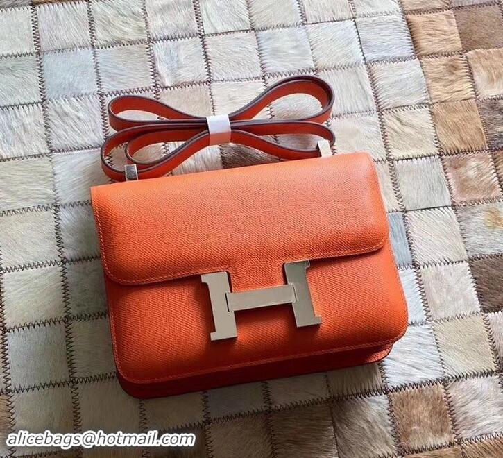 Elegant Hermes Constance 23 Bag in original Epsom Leather 600933 orange