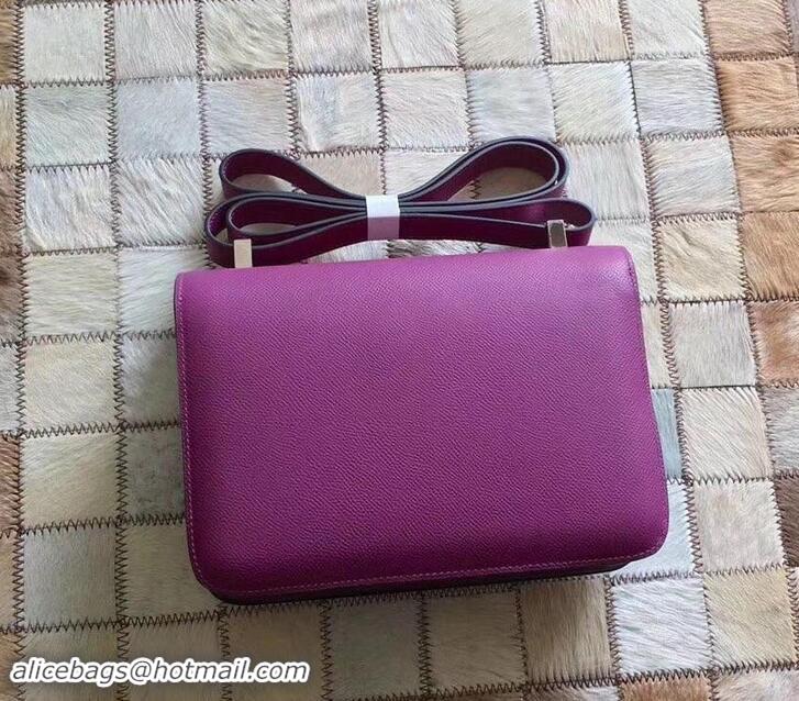 Crafted Hermes Constance 23 Bag in original Epsom Leather 600933 purple