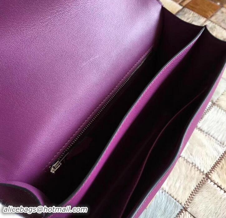 Crafted Hermes Constance 23 Bag in original Epsom Leather 600933 purple