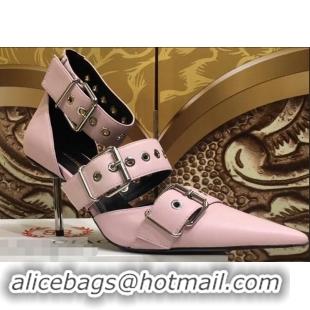 AAAAA Imitation Balenciaga Heel 8cm Belt Ankle Strap Pumps B95712 Pink 2019