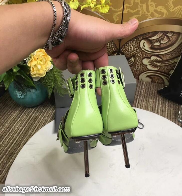 Duplicate Balenciaga Heel 8cm Belt Ankle Strap Pumps B95712 Green 2019