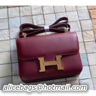 New Style Hermes Constance 23 Bag in original Epsom Leather 600933 burgundy