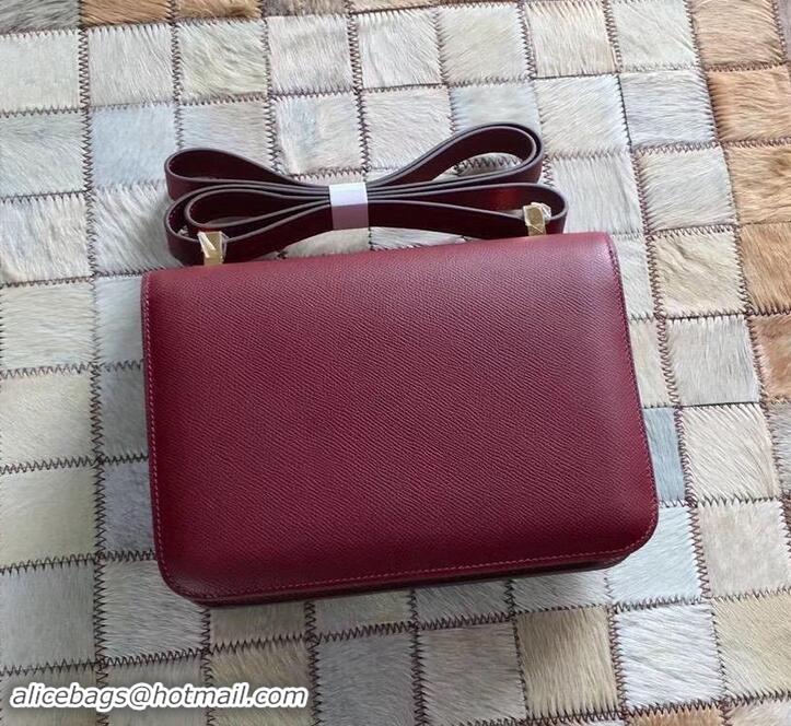 New Style Hermes Constance 23 Bag in original Epsom Leather 600933 burgundy