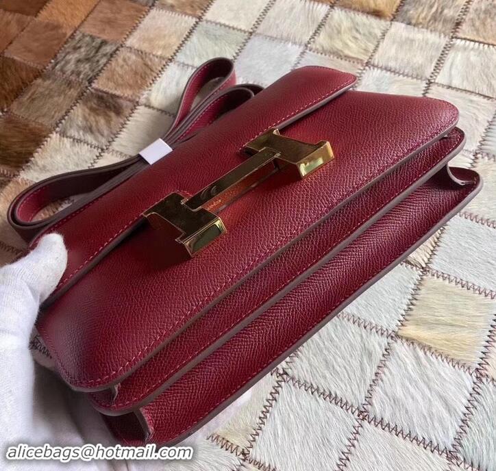 New Style Hermes Constance 23 Bag in original Epsom Leather 600933 burgundy