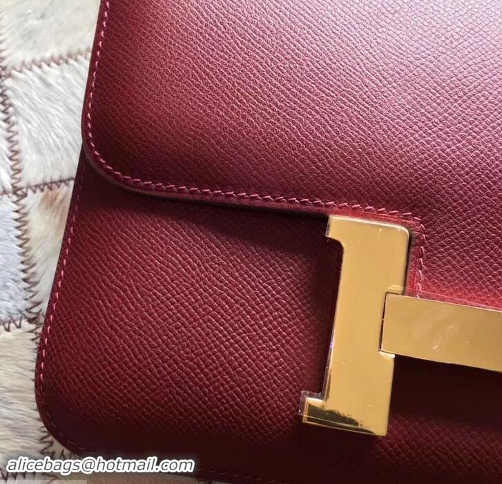 New Style Hermes Constance 23 Bag in original Epsom Leather 600933 burgundy