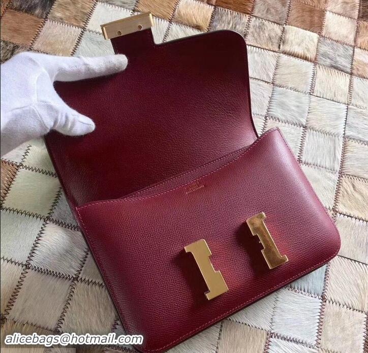 New Style Hermes Constance 23 Bag in original Epsom Leather 600933 burgundy