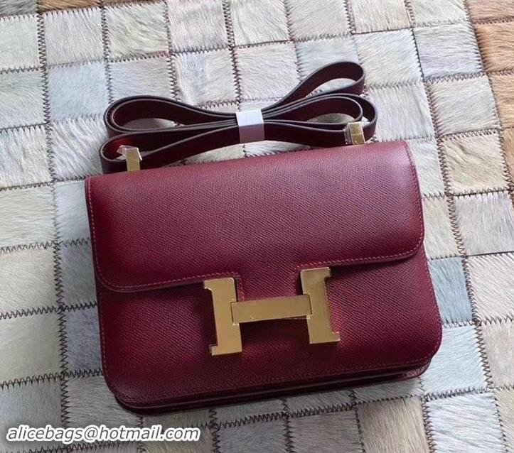 New Style Hermes Constance 23 Bag in original Epsom Leather 600933 burgundy