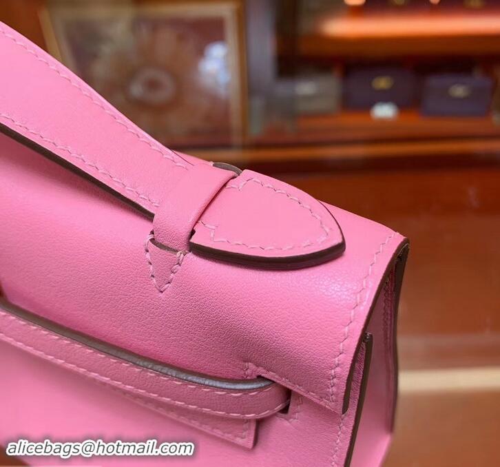 Charming Hermes Kelly 22 Clutch Bag In Original Swift Leather 601011 Pink