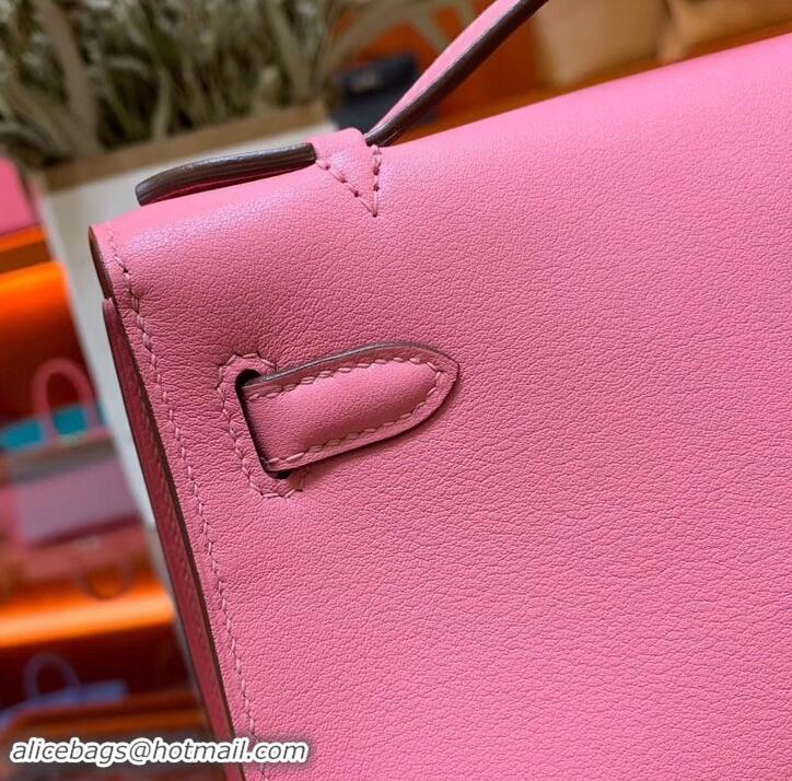 Charming Hermes Kelly 22 Clutch Bag In Original Swift Leather 601011 Pink