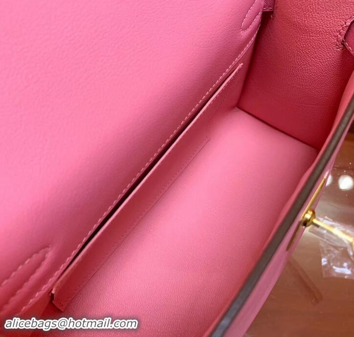 Charming Hermes Kelly 22 Clutch Bag In Original Swift Leather 601011 Pink