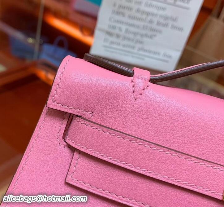 Charming Hermes Kelly 22 Clutch Bag In Original Swift Leather 601011 Pink