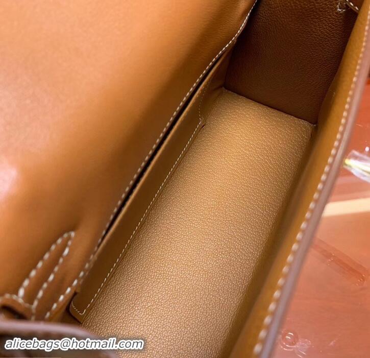 Good Product Hermes Kelly 22 Clutch Bag In Original Swift Leather 601011 Brown