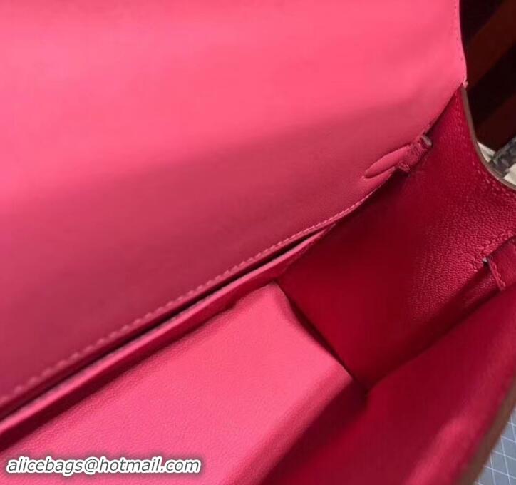 Low Cost Hermes Kelly 22 Clutch Bag In Original Swift Leather 601011 Fuchsia