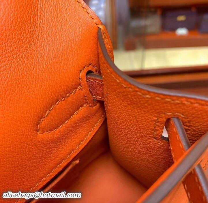 Promotional Hermes Kelly 22 Clutch Bag In Original Swift Leather 601011 Orange