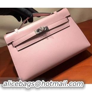 New Style Hermes Kelly 22 Clutch Bag In Original Swift Leather 601011 Cherry Pink