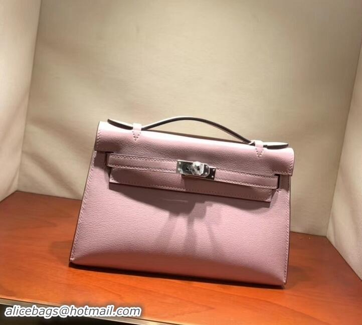 New Style Hermes Kelly 22 Clutch Bag In Original Swift Leather 601011 Cherry Pink