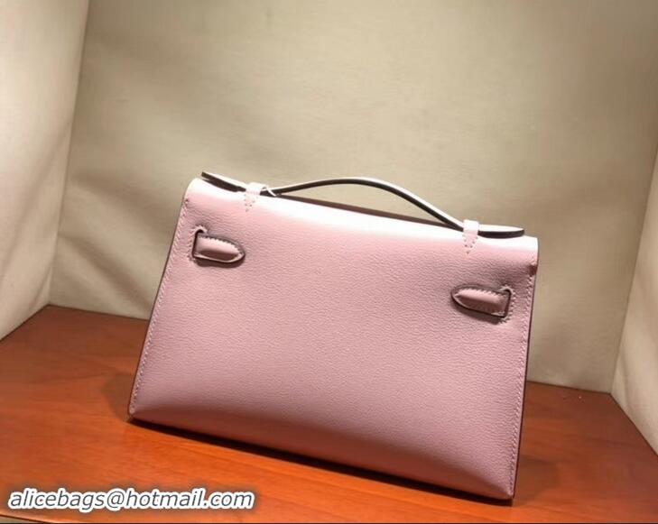 New Style Hermes Kelly 22 Clutch Bag In Original Swift Leather 601011 Cherry Pink