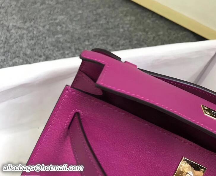 Best Design Hermes Kelly 22 Clutch Bag In Original Swift Leather 601011 Purple