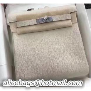 Discount Design Hermes Kelly 22 Ado Backpack Bag In Original Togo Leather 601016 White