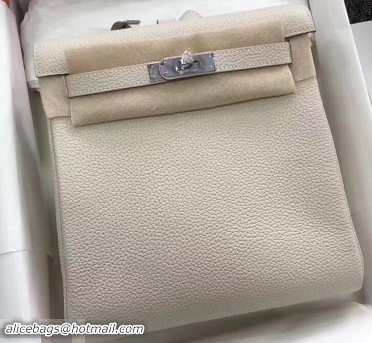 Discount Design Hermes Kelly 22 Ado Backpack Bag In Original Togo Leather 601016 White