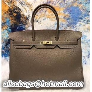 Shop HERMES BIRKIN 40 ELEPHANT GRAY IN ORIGINAL TOGO LEATHER WITH GOLD HARDWARE 601027