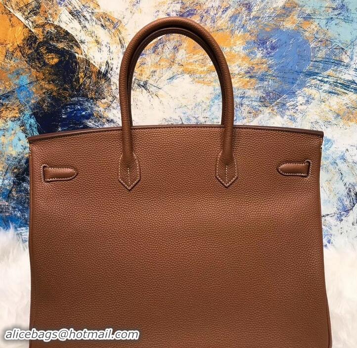 Best Quality HERMES BIRKIN 40 CAMEL IN ORIGINAL TOGO LEATHER WITH SILVER HARDWARE 601030