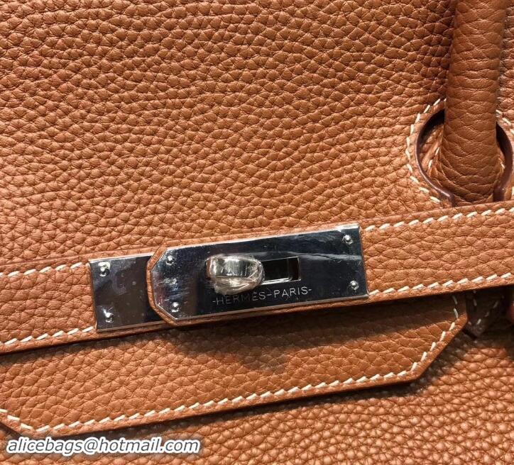 Best Quality HERMES BIRKIN 40 CAMEL IN ORIGINAL TOGO LEATHER WITH SILVER HARDWARE 601030