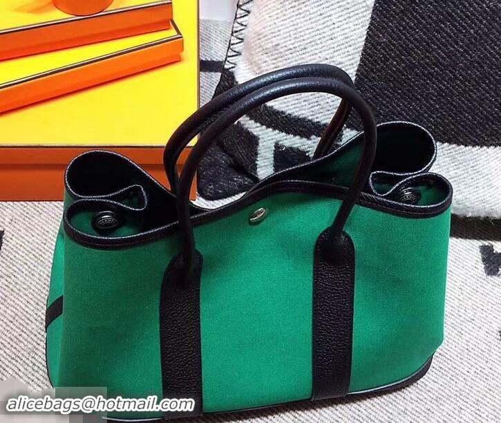 1:1 aaaaa Hermes Canvas Garden Party 36 Bag 601035 Green/Black