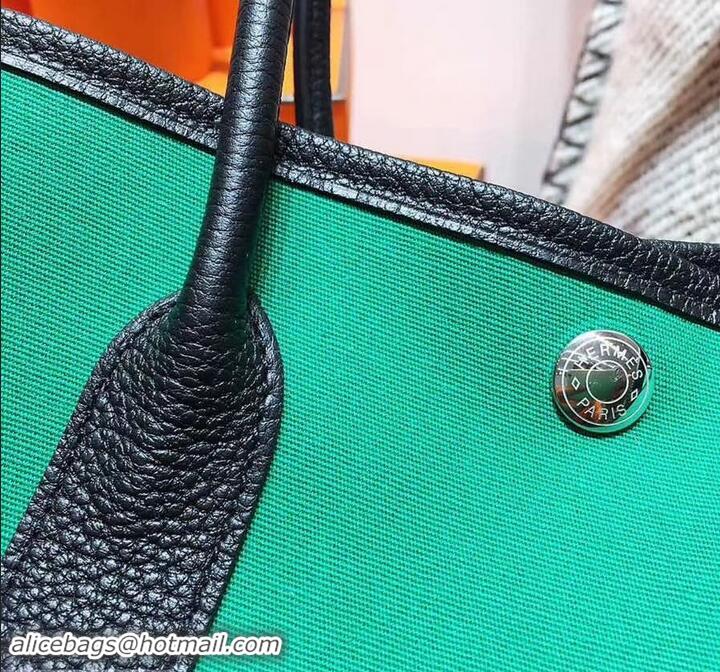 1:1 aaaaa Hermes Canvas Garden Party 36 Bag 601035 Green/Black