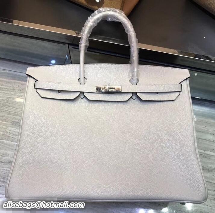 Fashion HERMES BIRKIN 40 PEARL GRAY IN ORIGINAL TOGO LEATHER 601041