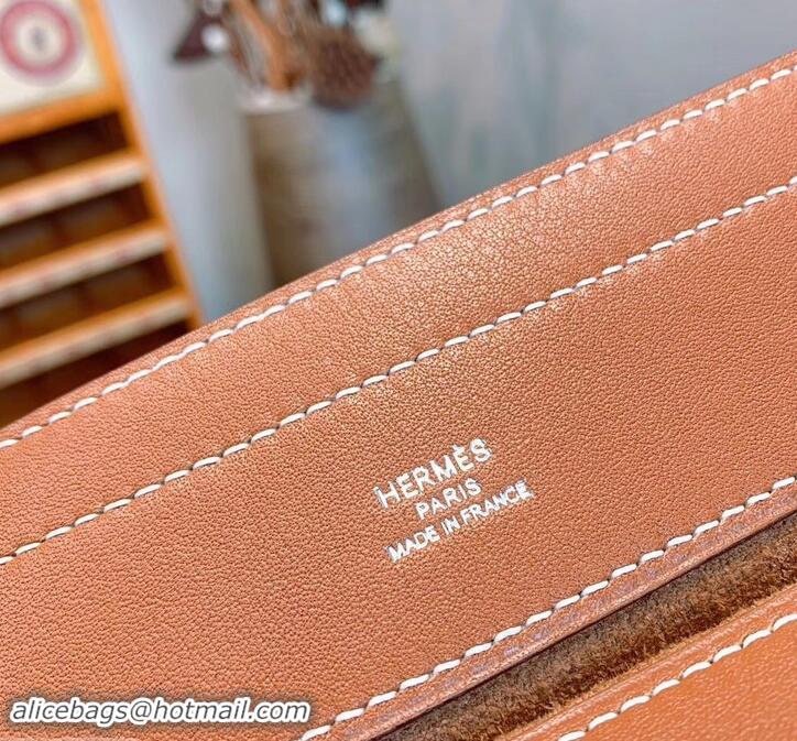 Popular Style Hermes Aline Mini Bag in Swift Calfskin 601038 Brown