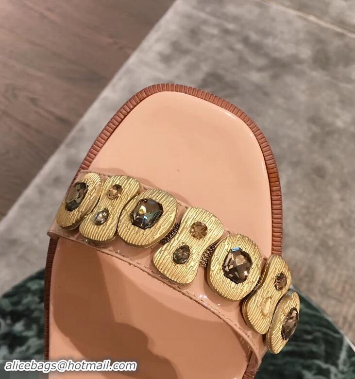 Shop Cheapest Prada Beaded Embellishment Sandals P93307 Nude Pink 2019