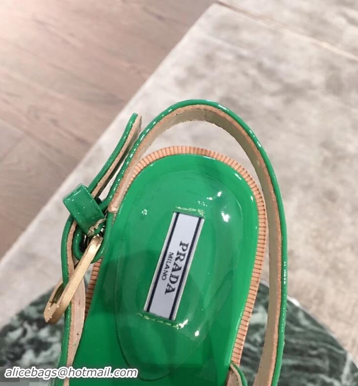 Imitation Prada Beaded Embellishment Sandals P93307 Green 2019