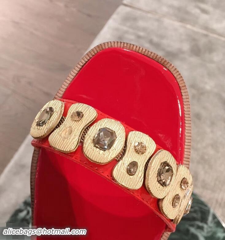 Hot Sell Prada Beaded Embellishment Sandals P93307 Red 2019