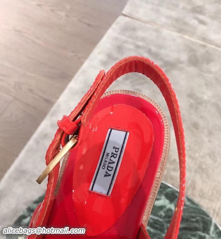 Hot Sell Prada Beaded Embellishment Sandals P93307 Red 2019