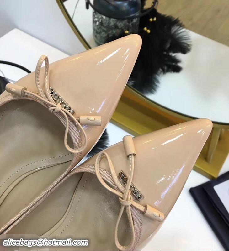 Fashion Collection Prada Ballerinas Flats P93713 Nude with Bow 2019