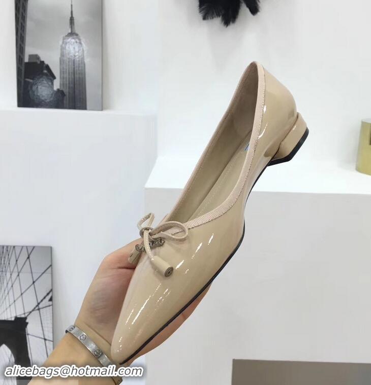 Fashion Collection Prada Ballerinas Flats P93713 Nude with Bow 2019