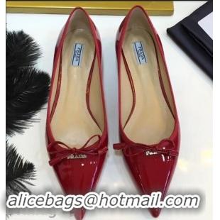 Spot Bulk Prada Ballerinas Flats P93713 Red with Bow 2019