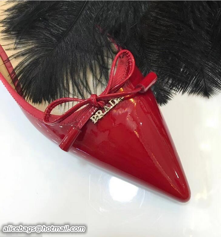 Spot Bulk Prada Ballerinas Flats P93713 Red with Bow 2019