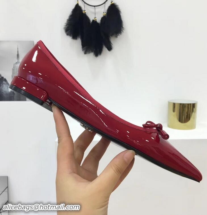 Spot Bulk Prada Ballerinas Flats P93713 Red with Bow 2019