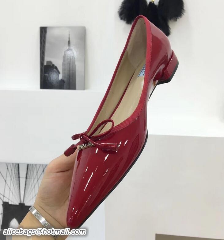 Spot Bulk Prada Ballerinas Flats P93713 Red with Bow 2019