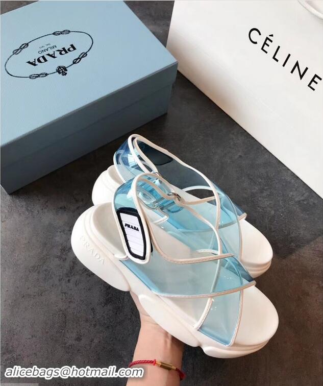 Inexpensive Prada Cloudbust PVC Sandals P94401 Turquoise 2019