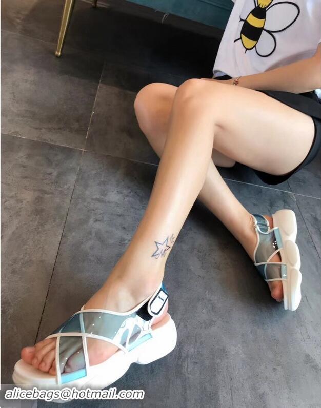 Inexpensive Prada Cloudbust PVC Sandals P94401 Turquoise 2019